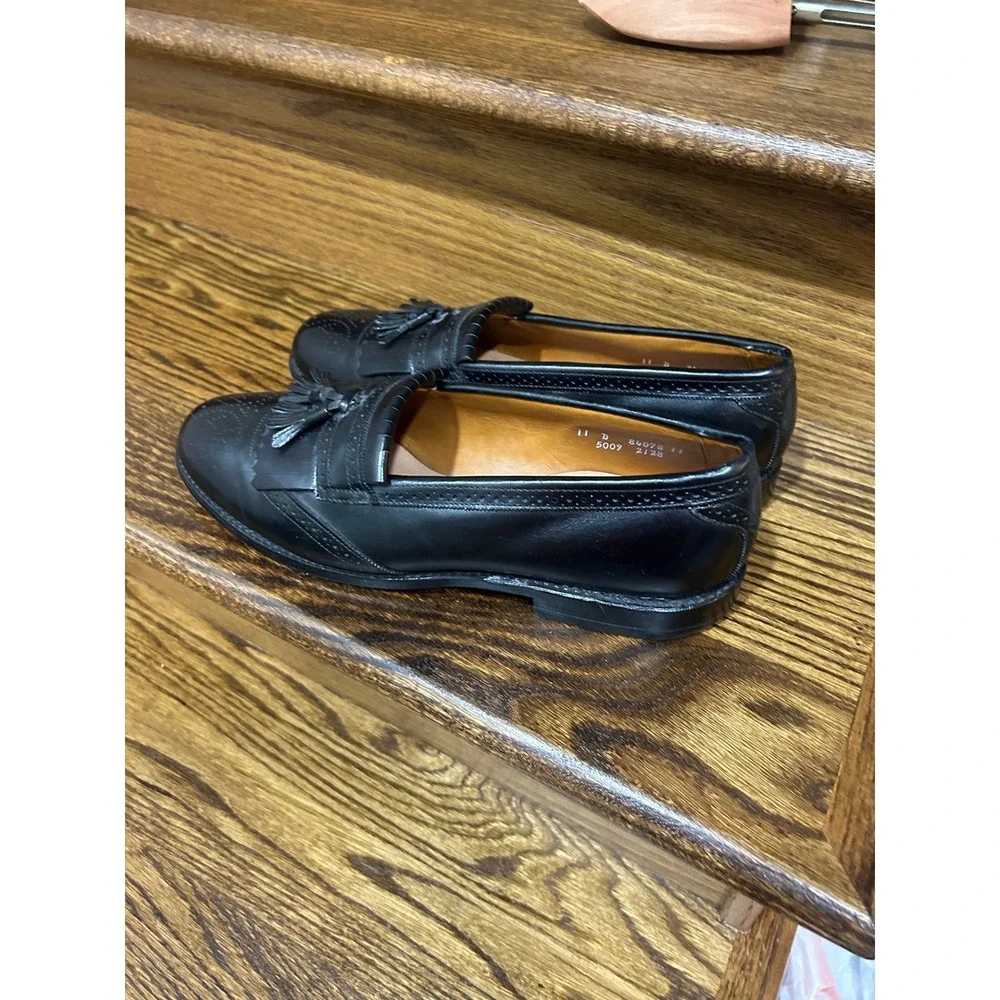 Vintage Allen Edmonds Bridgeton 5009 Mens 11 D Black Kiltie Tassel Loafers USA